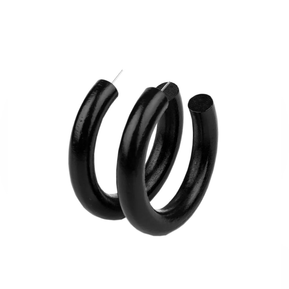 Black wooden hoops - Picture 2 of 2